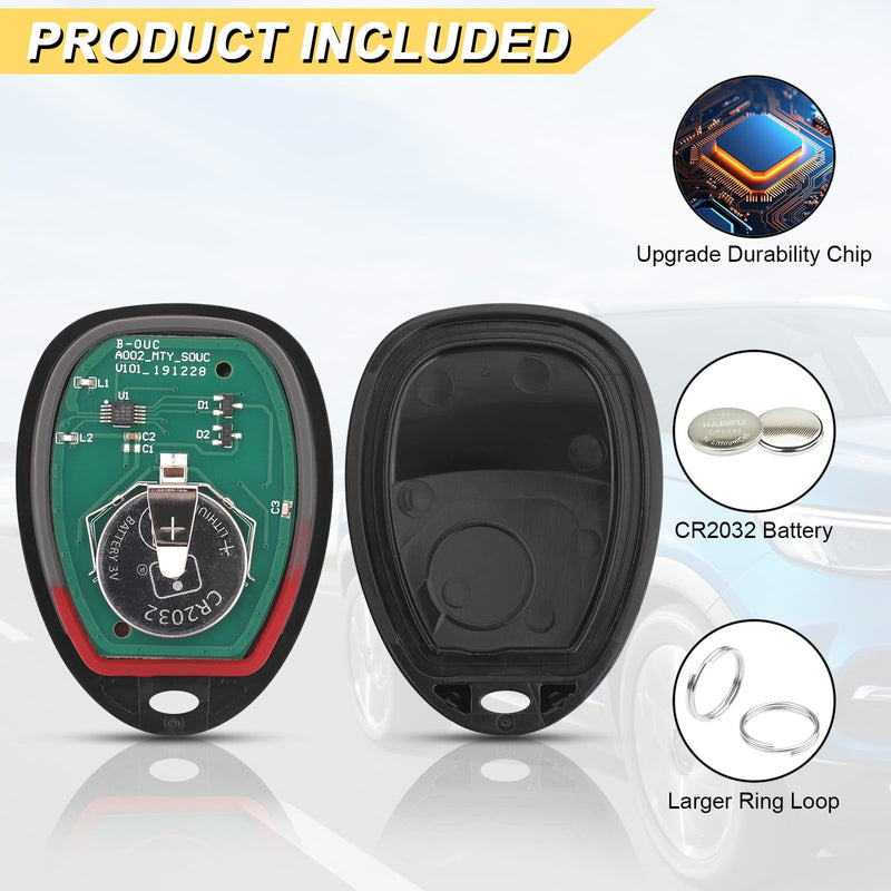 Key Fob Replacement for 07-14 Chevy Suburban Tahoe/ 09-17 Traverse/ 07-14 GMC Yukon/ 08-17 Acadia Buick Enclave/ 07-13 Escalade Car Keyless Entry Remote Control,OUC60270 OUC60221,2Pcs