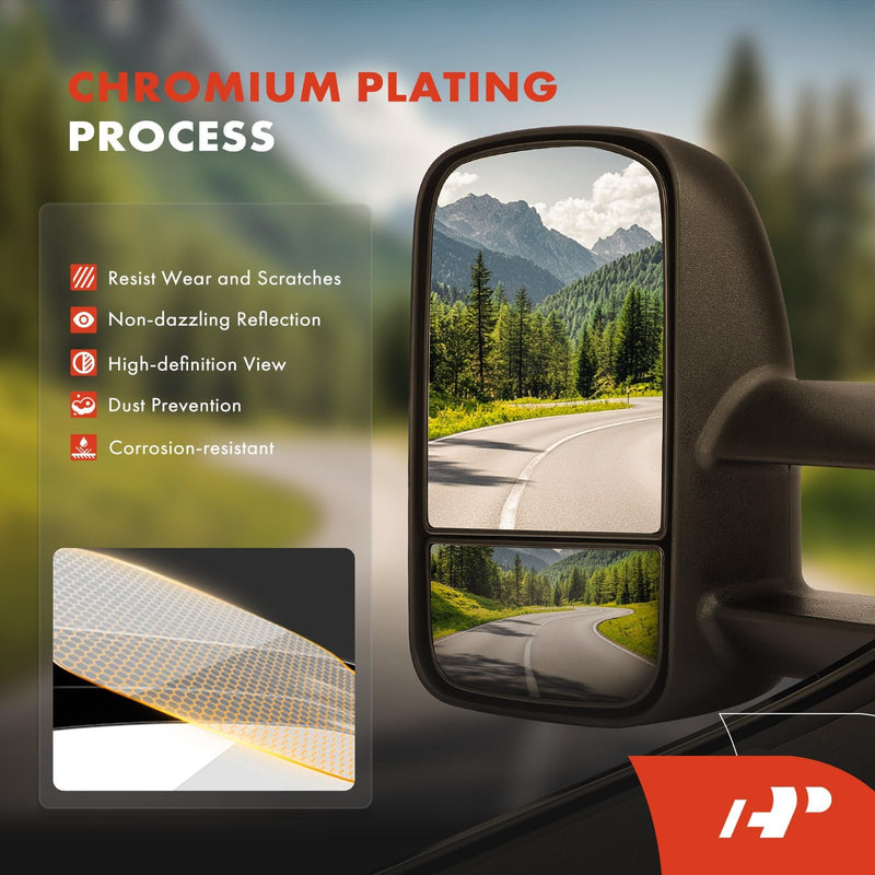 A-Premium Left Driver Side Lower Mirror Glass - Compatible with Dodge Ram 1500 2009-2024, Ram 2500 3500 2010-2018 - Towing Mirror, Convex Glass with Rear Mounting Bracket - Replace# 68067731AA