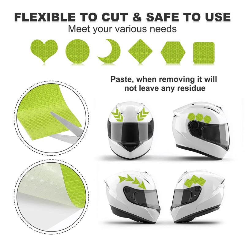 MECCANIXITY Reflective Tape, 3 Inch x 82 ft Self-Adhesive Trailer Reflector Tape Waterproof Warning Safety Sticker High Visibility Night Reflectors for Bikes Cars, Fluorescent Yellow 3 Inch x 82 Feet