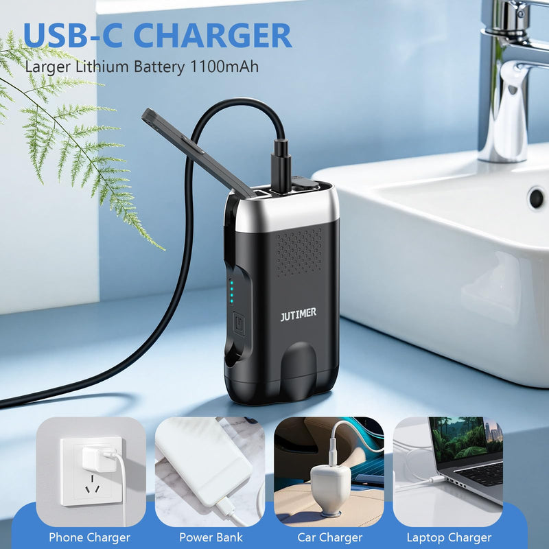 Electric Portable Bidet for Travel, JUTIMER 260ml+380ml Handheld Peri Bottle for Postpartum Care & Travel, USB Rechargeable Bidet Sprayer for Post-Surgery, Hemorrhoid Relief, Camping, Dual Spray Modes 640.0 milliliters Oval 1