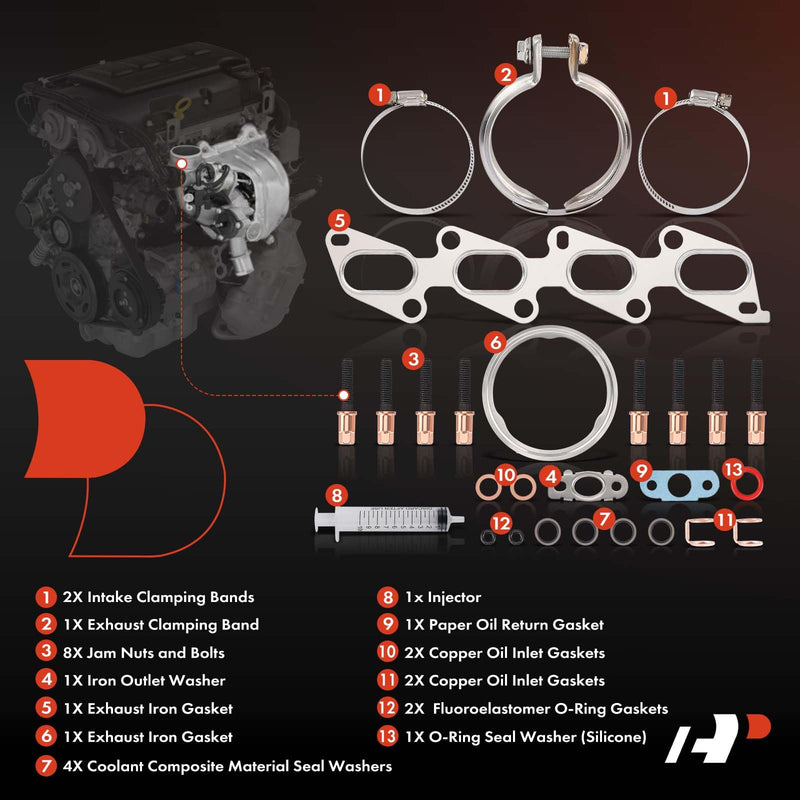 A-Premium Turbocharger Gasket Kit Compatible with Chevrolet Cruze 2011-2015, Cruze Limited 2016, Sonic 2012-2019, Trax 2013-2019 & Buick Encore 2013-2019, 1.4L