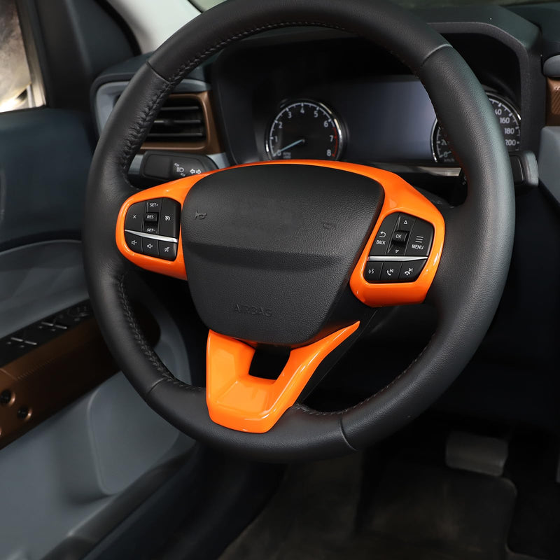 TOYCIDFG Steering Wheel Cover Trim Compatible with Ford Maverick 2022-2025 Car Interior Decoration Accessories (Orange)
