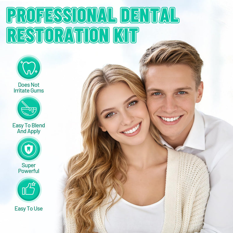 Temporary Tooth Repair Kit & Dental Cement for Crowns and Bridges - Emergency Cavity Filler, Dental Glue for Loose Caps, Zinc Oxide Eugenol, 20g & 15ml