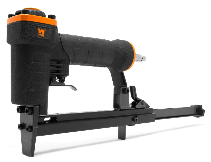 WEN 61706 20-Gauge 3/8-Inch Crown Air-Powered Pneumatic T50 Stapler for Upholstery and Woodworking 2022 Model