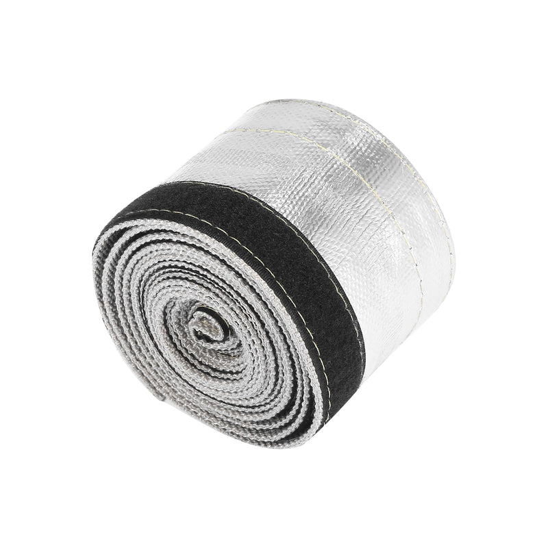 X AUTOHAUX Car Heat Shroud 5/8" ID 10ft Aluminized Sleeving Insulated Shield Sleeve Heat Wire Shield Sleeve for 5/8" OD Fuel Lines Heat Protection