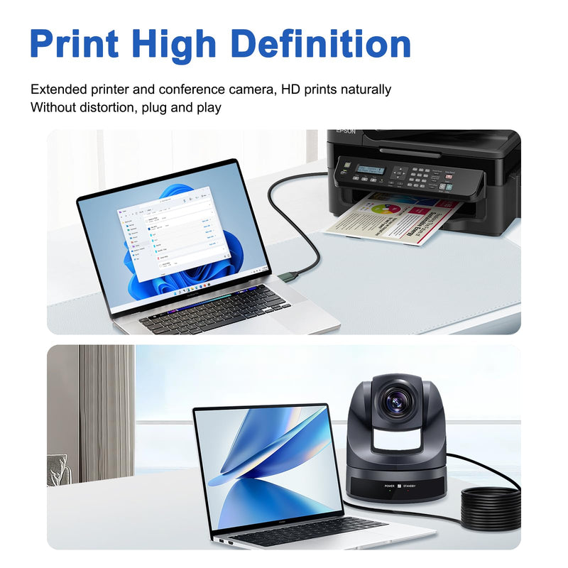 Kumiho USB 3.0 Printer Cable A Male to B Male （50Ft/15M） Compatible with Scanner, Printers, Desktop External Hard Drivers and More 50 ft