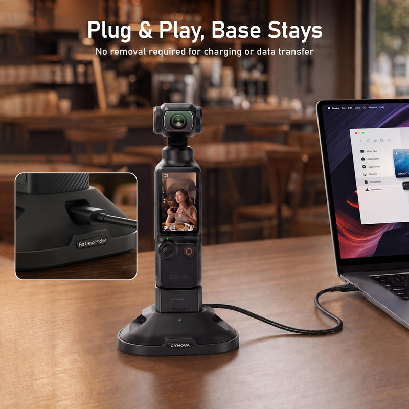 Upgraded Silicone Stand Base for DJI Osmo Pocket 4P/4/3/Xtra Muse | Detachable Adhesive Base for Car & Desktop, Osmo Pocket 4 Accessories Fits Battery Handle & 1/4" Handle, Stable & Non-Slip