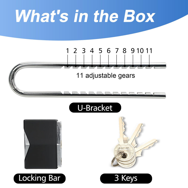 French Door Lock for Double Doors, Adjustable Double Door Lock for Home Security Prevent Kick Ins for Various Knob Width Door Security