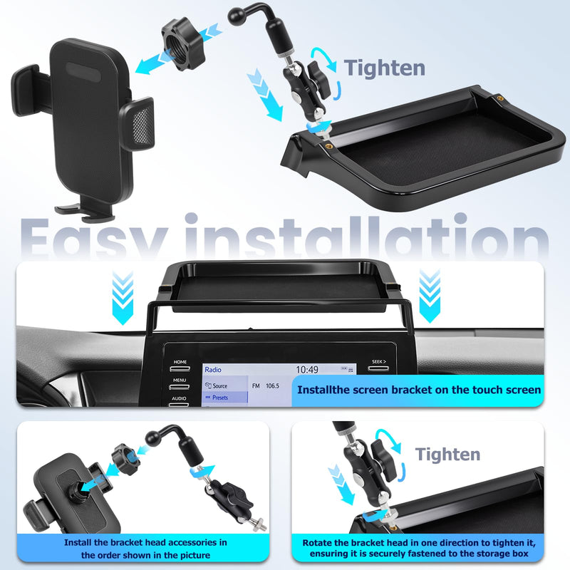 Car Phone Holder Fit for Toyota Camry 2021-2024 7-inch Screen with Dashboard Organizer Cell Phone Mount Holders Fit for Camry Accessaries Fixed Clip Hands-Free &360°Rotation(Not Fit 9 inch) 21-24 Toyota Camry