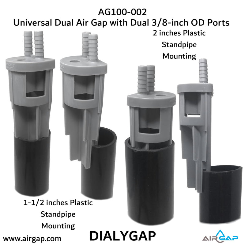 Universal Dual Air Gap with Dual 3/8-inch OD Ports (AG100-002, 34800)