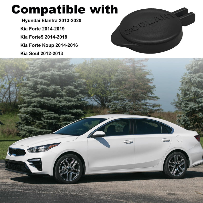 Radiator Coolant Reservoir Cap Compatible with Hyundai Elantra 2013-2020; Kia Forte 2014-2019, Forte5 2014-2018, Forte Koup 2014-2016, Soul 2012-2013 Replace# 25441-3X000
