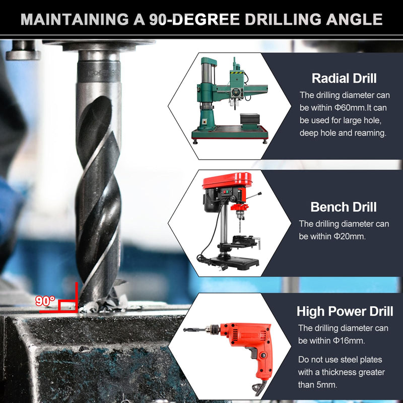 uxcell 33mm Drill Bit 1/2" Reduced Shank M2 High-Speed Steel Nitriding Black 135° Bits for Hard Metal Stainless Steel Professional Round