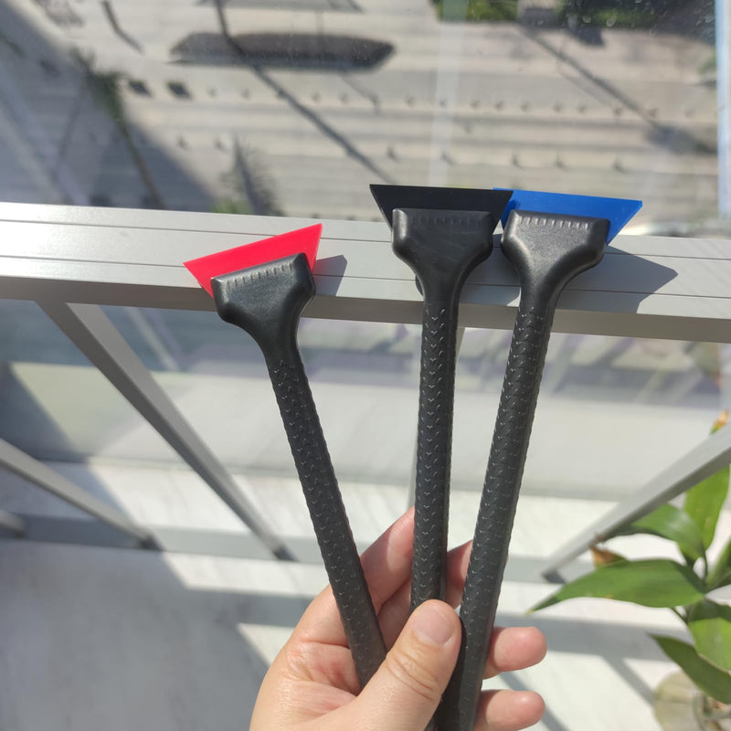 Gomake Vinyl Wrap Tool Kit Small Window Tint Squeegee for Vinyl PPF Tool, 3 PCS Different Hardness Rubber Blade Quarter Squeegee with Anti-Slip Handle for Car Corner Window Windshield Glass Mirror