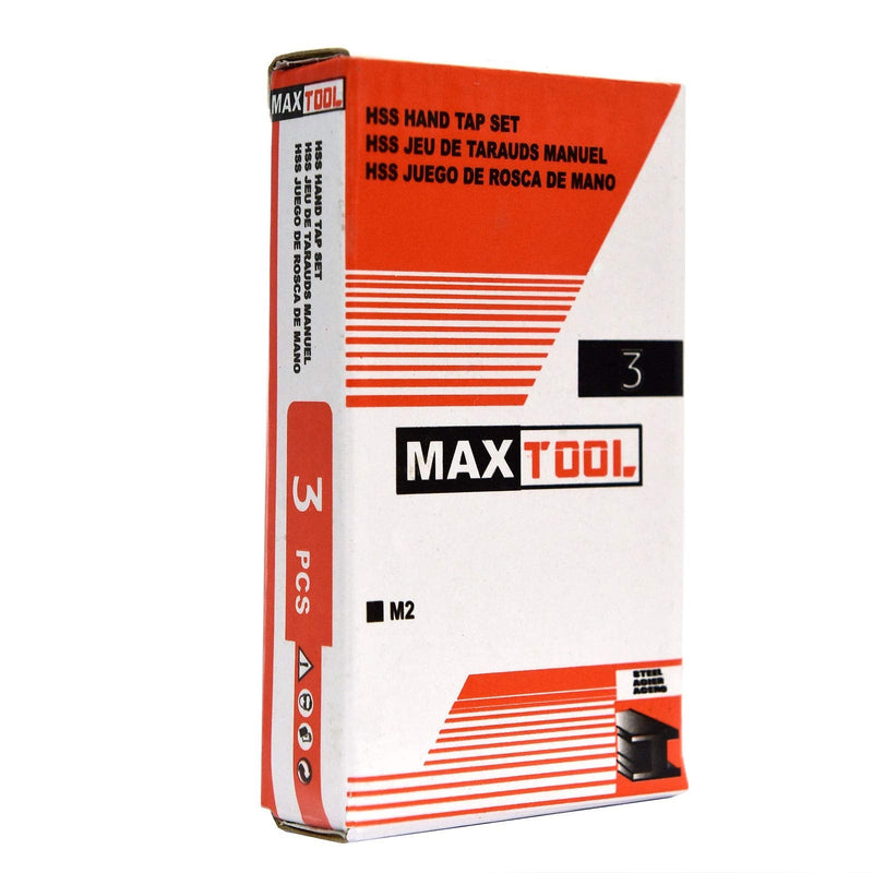 MaxTool M8x1.25 Hand Thread Tap Sets Including Taper+Plug+Bottom Metric HSS M2 Taps Set Pitch 1.25mm FULLY GROUND RIGHT HAND; HSM02W00R08