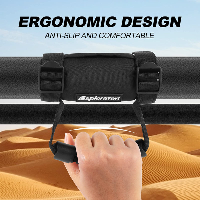 UTV Roll Bar Grab Handle Grips, UTV Grab Handles for 1.5"-2" Roll Bar Compatible with Polaris RZR, Can Am, Gator, Kawasaki, Wildcat, Yamaha Rhino and YXZ (2 Pack) 2 Pack(black)
