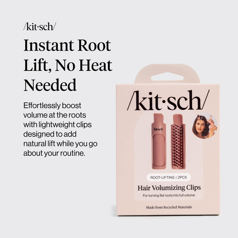 Kitsch Volumizing Hair Clips for Styling for Women 2pcs - Terracotta | Hair Rollers for Women, Volumizing Hair Products, Hair Roller Clips for Effortless & Frizz-Free Curls That Last