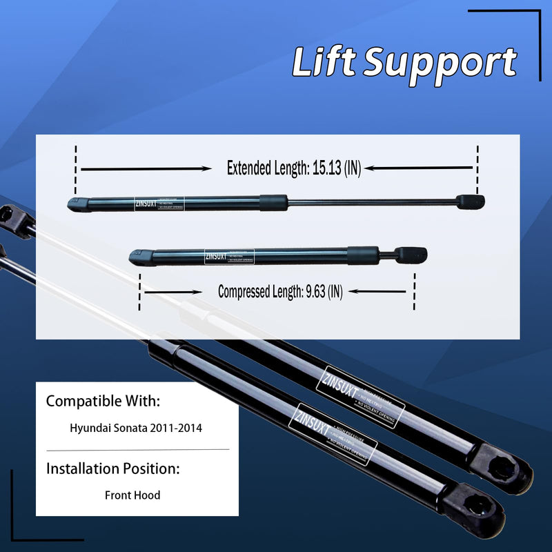 Front Hood Lift Supports Shock Struts for Hyundai Sonata 2011-2014