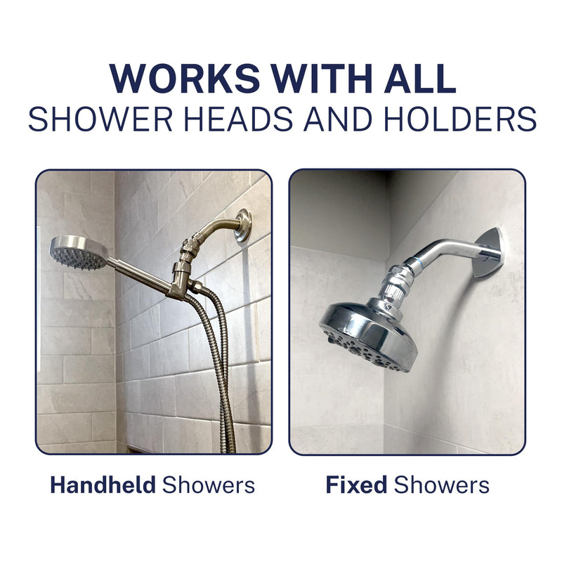 HammerHead Showers® Solid Metal Shower Head Swivel Ball Adapter, Chrome | Adjustable Pivot Ball To Adjust Showerhead Angle | Universal Connector Joint Fits Fixed, Hand Held & Rain Shower Heads