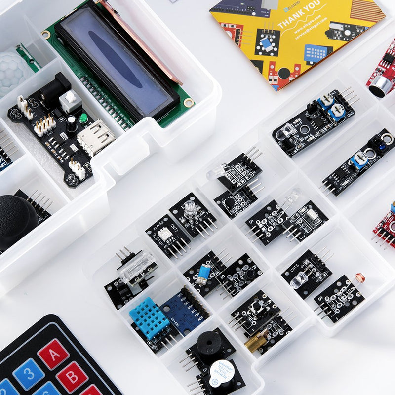 ELEGOO Upgraded 37 in 1 Sensor Modules Kit & ELEGOO Nano Board CH 340/ATmega+328P