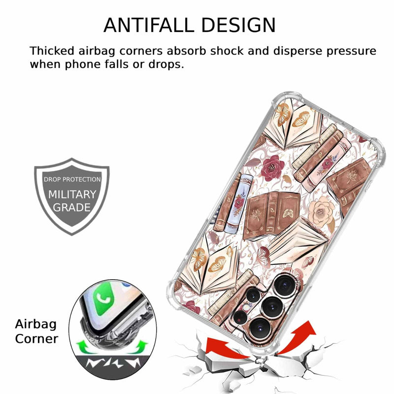 Case for Samsung Galaxy S26 Ultra with Aesthetic Design,Vintage Butterfly Brown Book Pattern,Clear Slim Soft TPU Bumper Phone Cover,6.9”(Butterfly,Sx26u)