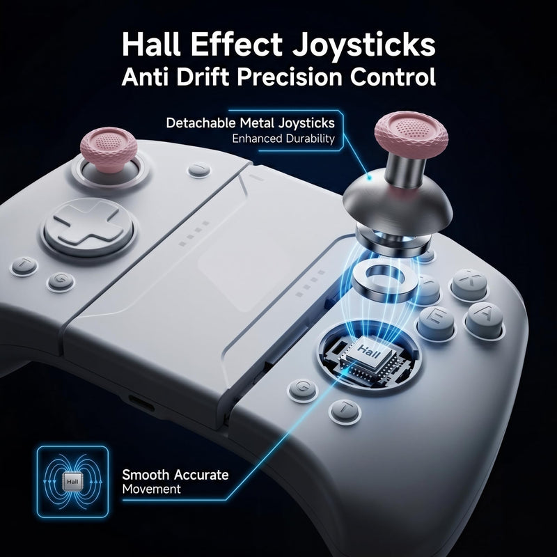 PLAYVEX Wireless Controller Compatible with Switch 2 Switch OLED and Switch Lite Includes Magnetic Charging Adapters Hall Effect Joysticks RGB Turbo Motion Control Grip Stand