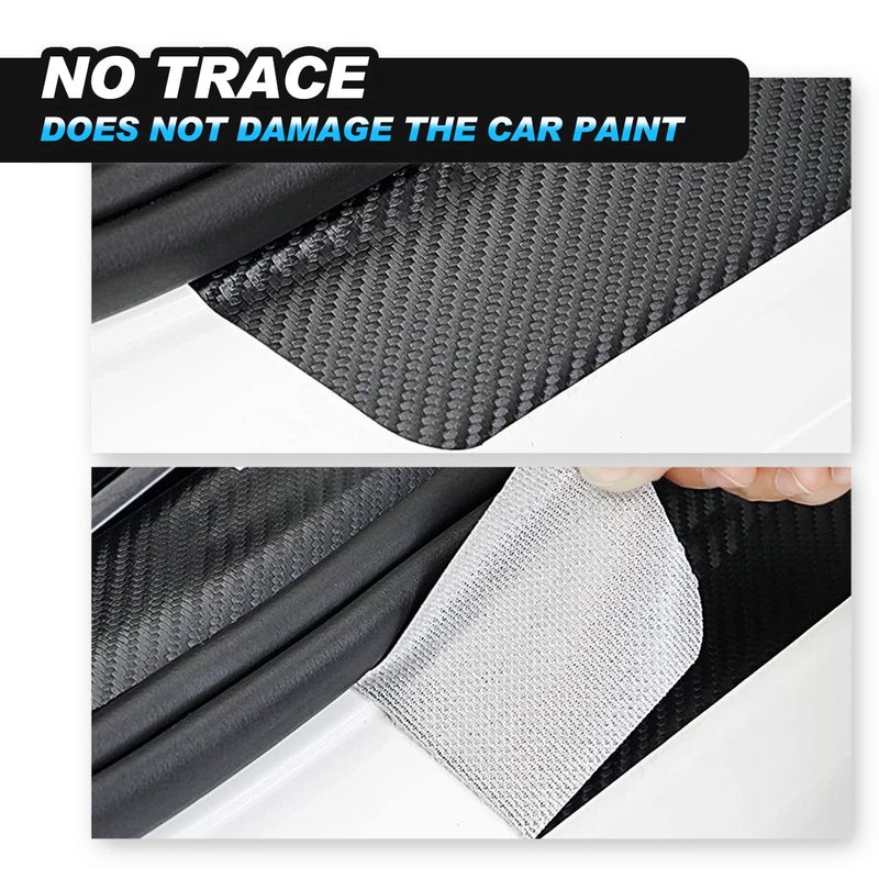 5Pcs Door Sill Plate Protectors Compatible with Chevy Camaro RS Car Accessories, Carbon Fiber Leather Door Sill Stickers for Camaro RS Auto Accessories 5PCS - Combo Red RS