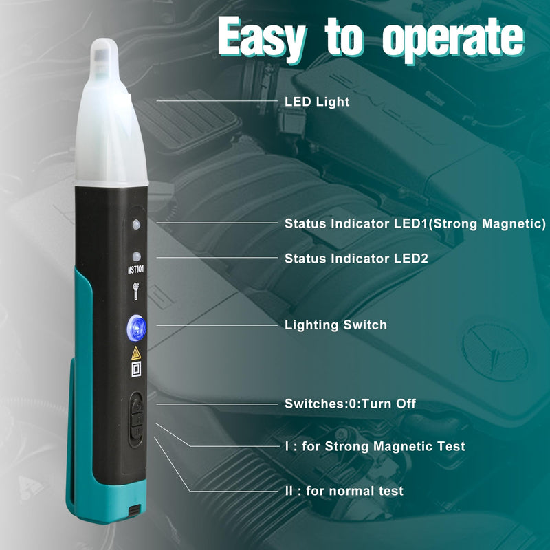  [AUSTRALIA] - Car Spark Tester, Automotive Electronic Faults Detector, Auto Ignition Coil Tester Tool MST-101 with LED Light Indicator Buzz