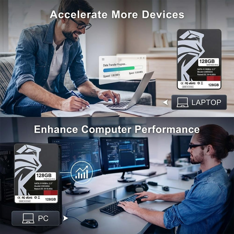 SSD SATA III Internal - 128GB 2.5" Solid State Drive,High-Speed Read & Write,Computer Memory and Storage Upgrade for Office, Home,IT Pros