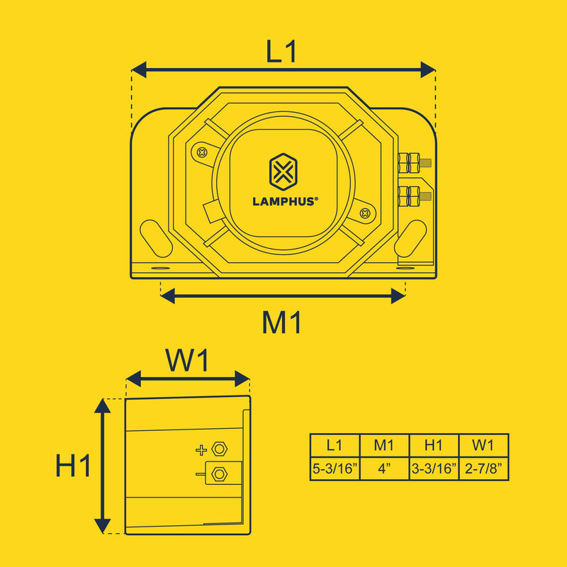 LAMPHUS Backup Sound Alarm for Pickup Truck [112dB] [SAE J994 Class A] [12V - 48V DC] [SoundAlert] Universal Reverse Back-Up Warning Beeper for Industrial Heavy Equipment Forklift Work Van Car Vehicle 112 dB