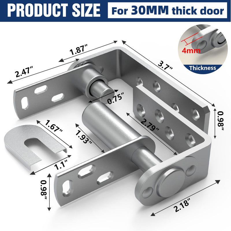 Cafe and Saloon Door Hinges, Self-Closing Heavy Duty Double Action Swinging Door Hardware for Bar Coffee Shop Restaurant, 304 Stainless Steel Black Finish (Silver Big Size, 1 Pack) BIG 1PCS Silver