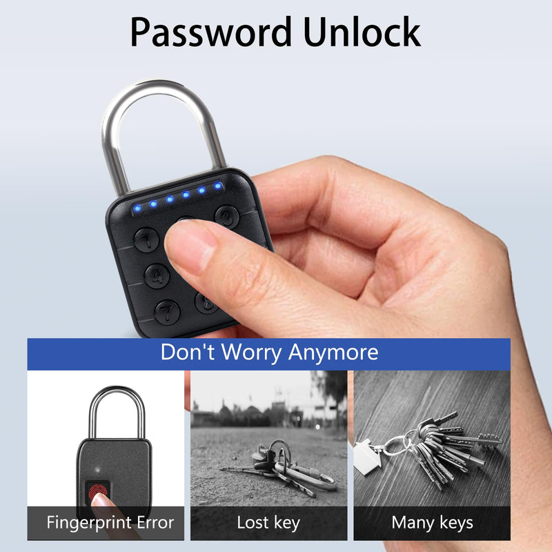UMIKSMART 6-Digit Combination Padlock, High Security Password Lock with IP67 Waterproof Zinc Alloy Body, Code Pad Lock for School Locker, Gym, Toolbox, Fence, Storage, Black