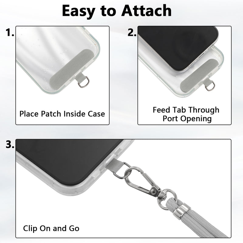 BESARME 2-Pack Phone Lanyard And Wrist Strap Set With 6 Tether Tabs | Adjustable Crossbody, Neck And Wrist Carry; Fits Most Smartphones With Full-Coverage Cases; Black And Gray Set Black Grey