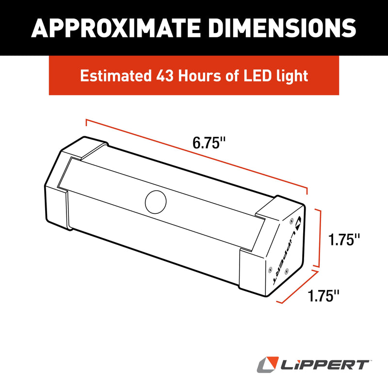 Lippert Wireless Motion-Activated LED RV Step Light with IP65 Rating, High-Strength Magnets for Magnetic Attachment, Adhesive-Backed Metal Plate, AA Batteries Not Included - 2022172335