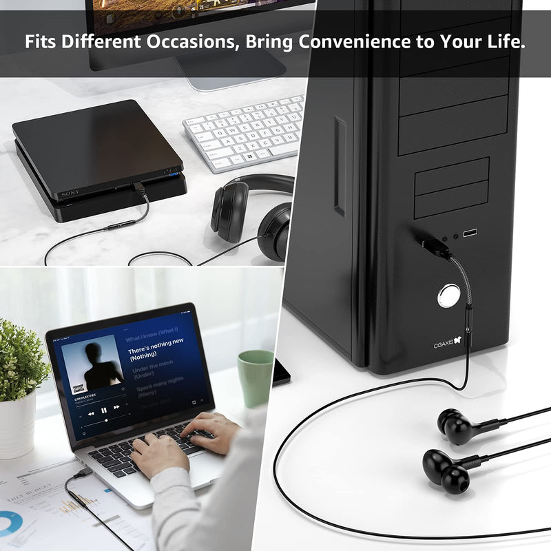 USB to 3.5mm Jack Audio Adapter, APETOO External Stereo Sound Card USB to Aux Jack Adapter Aux Dongle Cable Cord for Headphones Headset Earphones Mac Computer PC Laptop Desktop Windows PS4 PS5 Linux