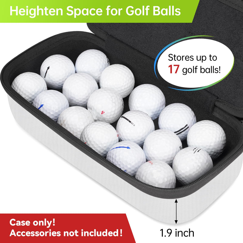 YOREPEK Golf Glove Case with Removable Glove Shaper, Golf Gifts for Men with 2 Dividers, Protective Hard Shell Golfing Organizer Fits Balls, Tees, Markers, Divot Tool, Accessories, Black White