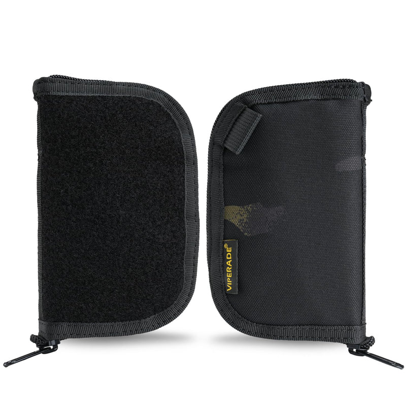 VIPERADE VE20 EDC Pouch Small Pocket Organizer with 8 Compartments, Pocket Tools Pouch with Patches Display Panel, Mini Organizer Bag for Men Black Camo