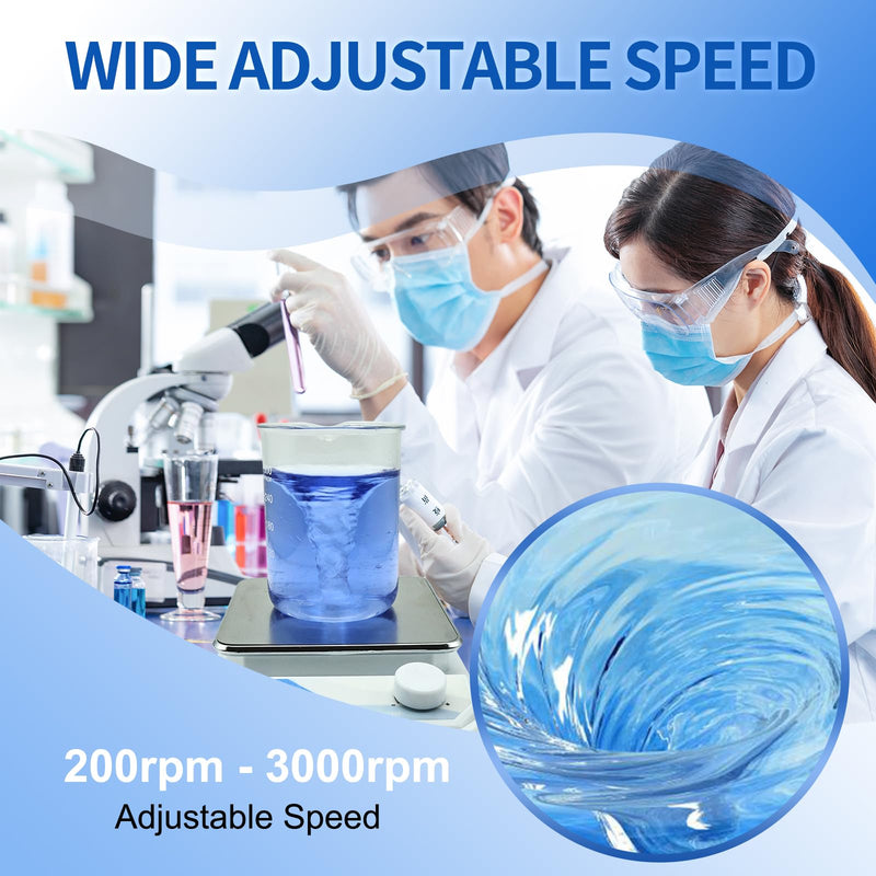 Magnetic Stirrer Set(4 Stir Bars & a Retriever), Strong Magnetic Stir Plate 3000rpm with Speed Control for Liquid Mixing, Magnetic Mixer for Chemistry, Lab, Yeast Starter, Drinks & DIYs