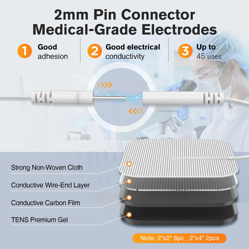 NURSAL TENS Unit Muscle Stimulator for Pain Relief Therapy, 3-in-1 Dual Channel TENS Machine with EVA Travel Case, 24 Modes EMS Muscle Stimulator for Back, Shoulder, Neck, Sciatica