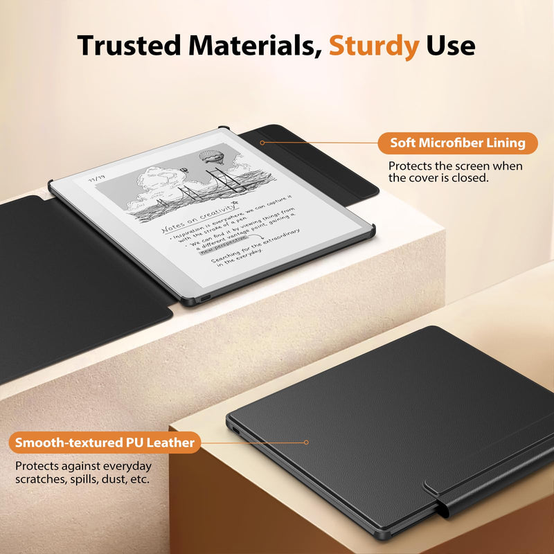 TiMOVO Case Fit for Remarkable Paper Pure 10.3'' 2026 with Clasp, Black | Slim Lightweight Hard Back Shell Folio Cover with Magnetic Clasp Design to Hold The Pen, Support Auto Wake Sleep A-Black
