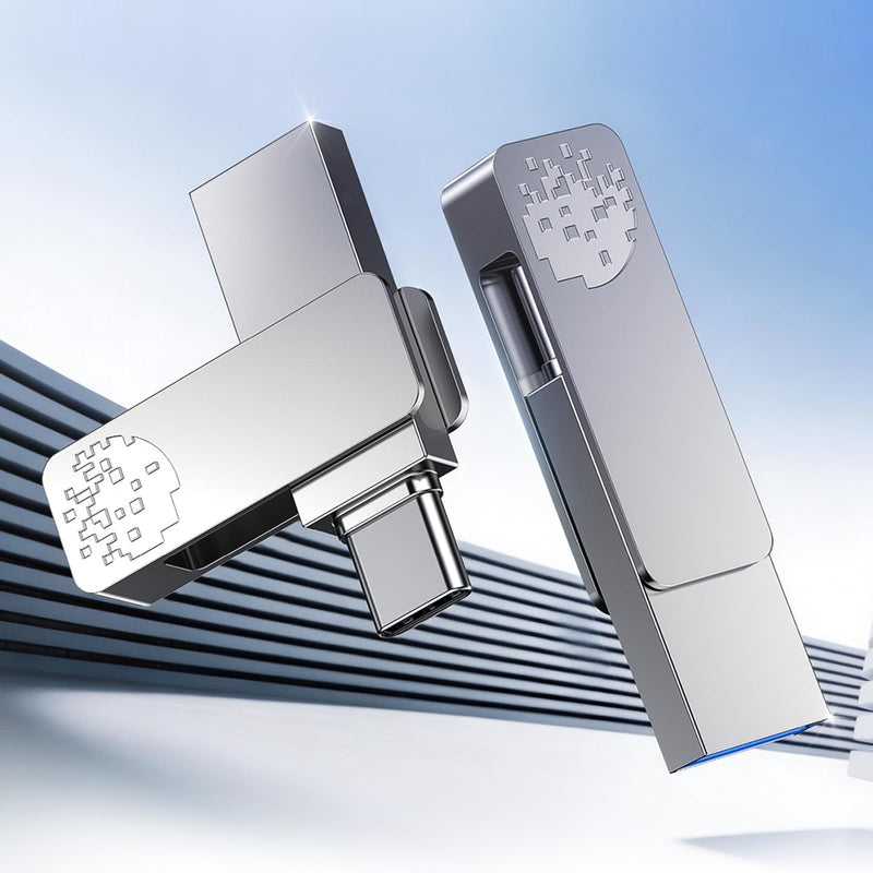 fanxiang F372S 64GB USB Flash Drive, Dual USB Type-C & USB-A, USB 3.2 Gen 1 Up to 150MB/s, Water-Resistant Zinc Alloy Metal Thumb Drive, Memory Stick for iPhone 15/16/17 Series, Android, PC, Mac