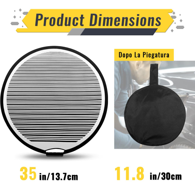 Dent Repair Line Dent Foldable Lined Dent Reflector Board Cloth Portable Flexible Reflector Line Board Scratch for Dent Remover Automotive Dent Fix Tools Dent Panel Striped Light Board (35CM) 35CM