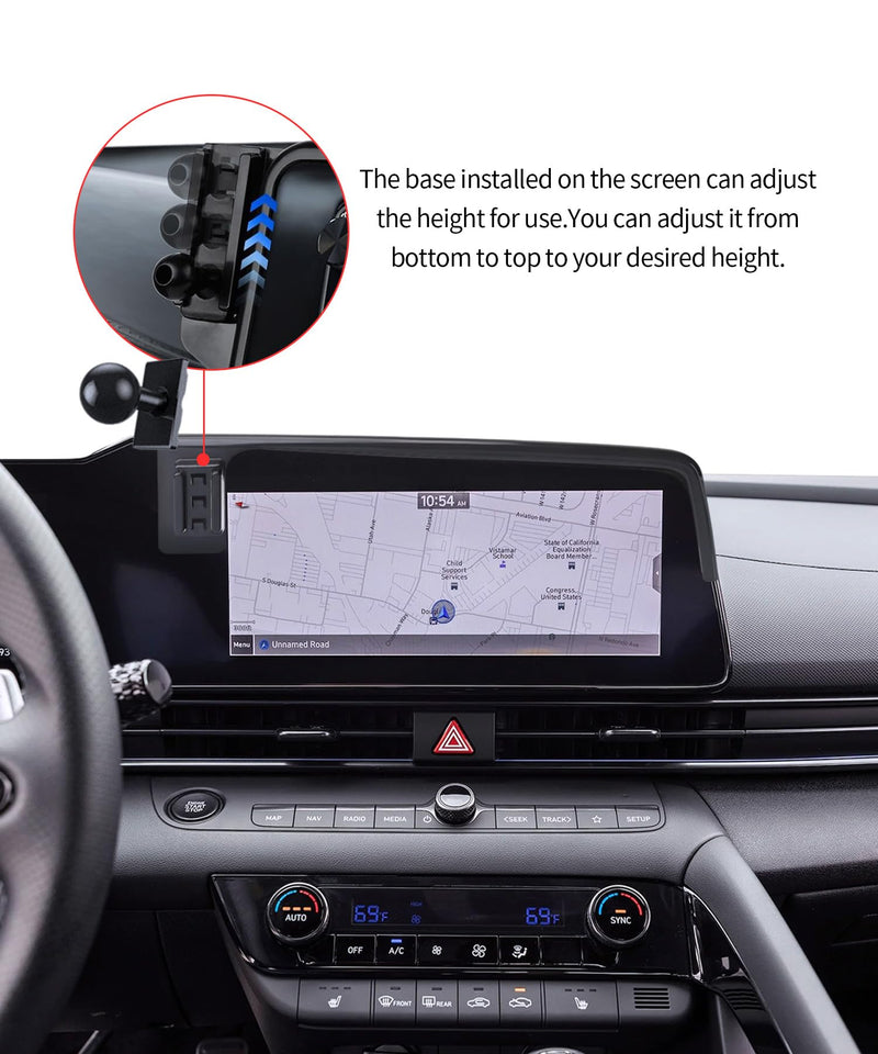 Wireless Charging car Phone Holder for Hyundai Elantra/Hybrid 2021-2025/Elantra N 2023-2025 Accessories 8/10.25 inch Screen Fixed Clip,360° Rotation car Phone Mount Compatible with MagSafe