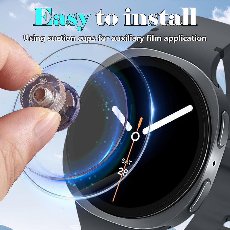 Liuyuxi Case & Screen Protector for Samsung Galaxy Watch 8 (40mm), 3-Pack Clear+Black+Rainbow 40mm