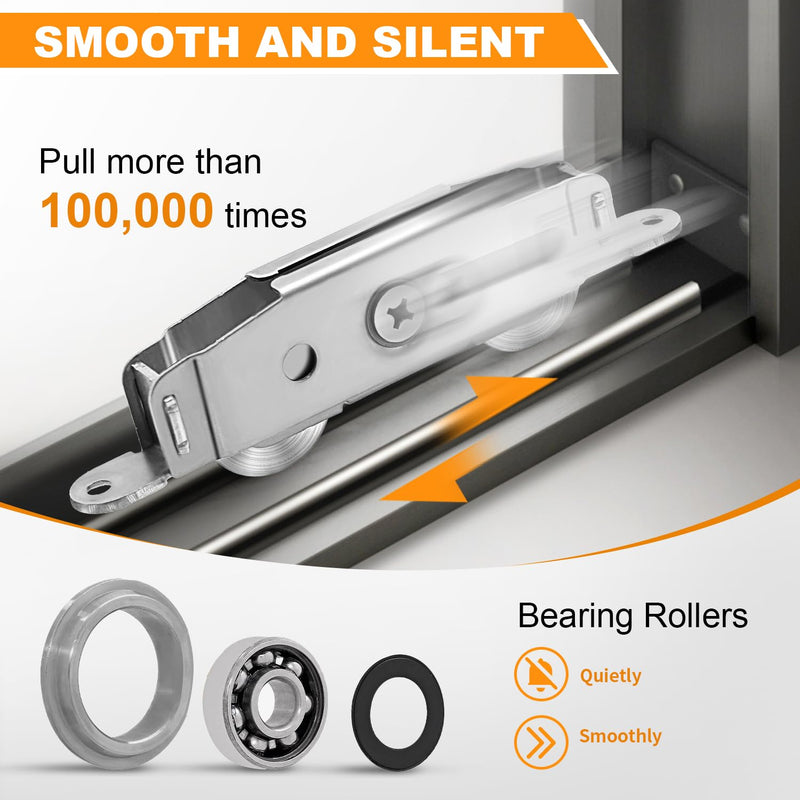 2 Pcs Sliding Patio Door Roller 304 Stainless Adjustable Sliding Door Wheel | Adjustable 304 stainless steel sliding door rollers, 300 lbs heavy load, replacement hardware for patio glass sliding doors