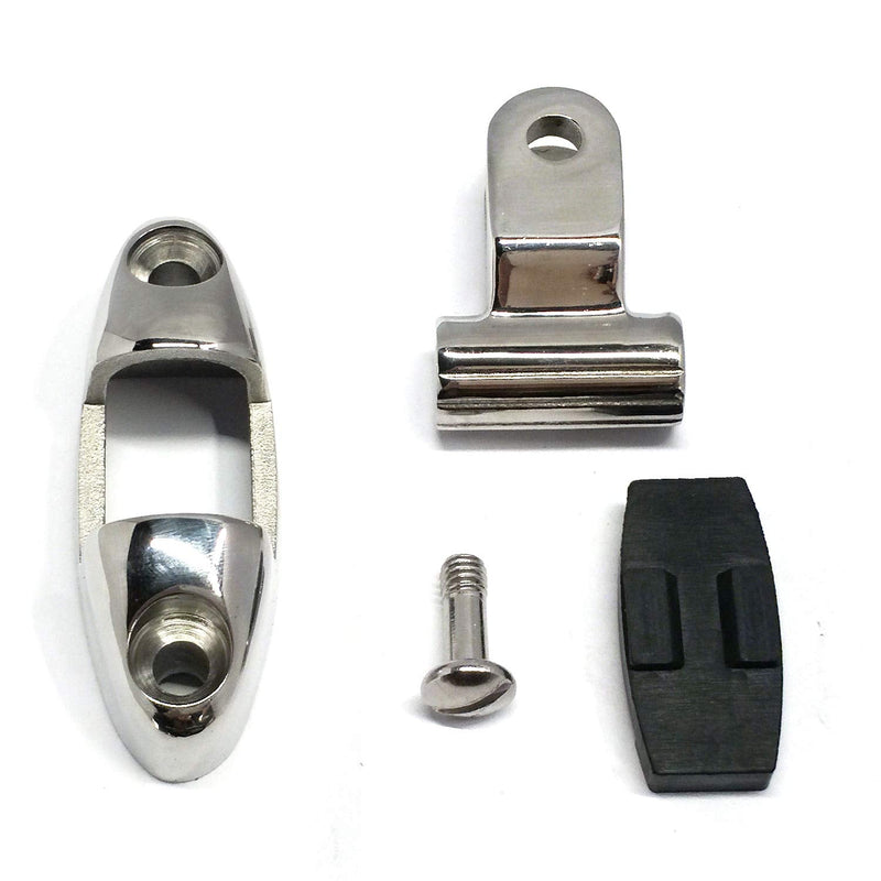 NRC&XRC Pair of Marine Grade 316 Stainless Steel Boat Bimini Top Deck Hinge Swivel Mount