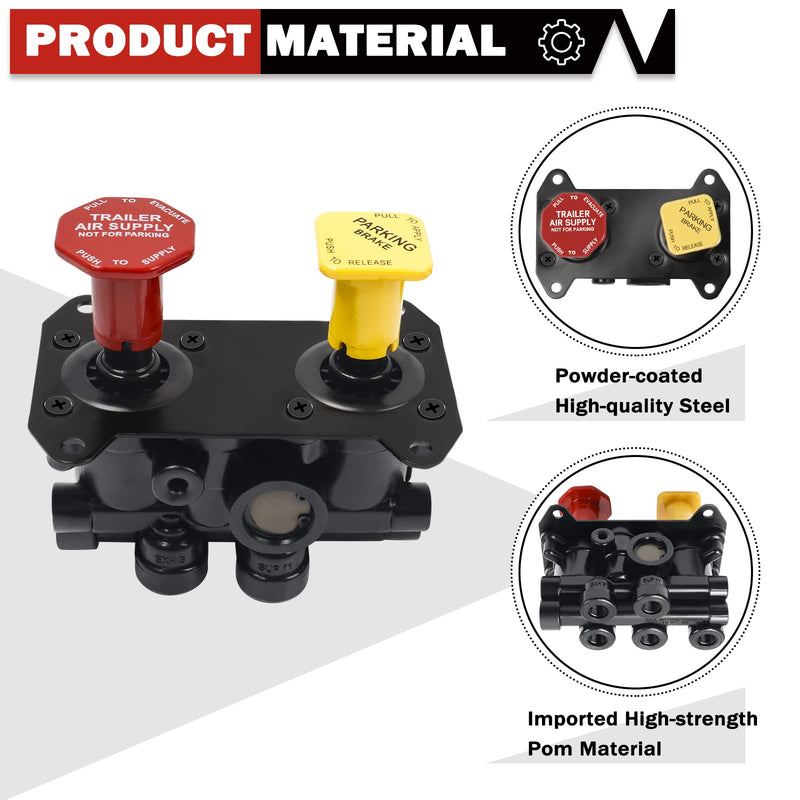 MV3 Trailer Parking Brake, MV-3 Dash Brake Control Module Replacement for Volvo Western Star Truck Peterbilt 377 Bendix 800516 065167 065697 3948331 394979