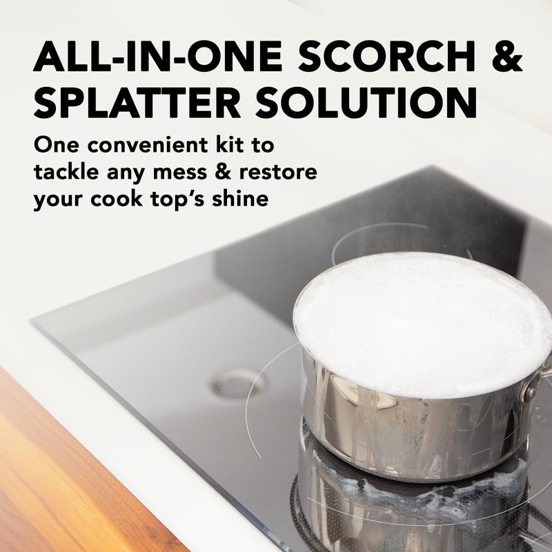  [AUSTRALIA] - Weiman Glass & Ceramic Cooktop, Stove Top & Oven Cleaner Kit – Kitchen Cleaner Cream, 3 Scrubbing Pads & Scraper for Burnt-On Food & Grease, Clean Shine - Safe for Induction, Electric & Gas Cooktops