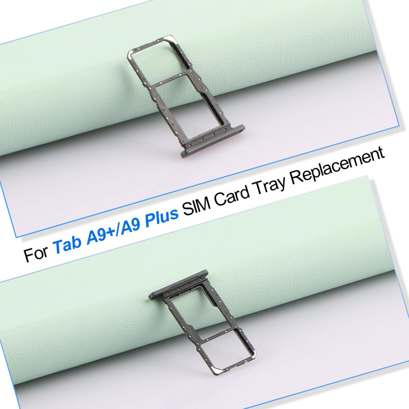 2PCS Sim Card Tray for Samsung Galaxy Tab A9+/A9 Plus SD Card Tray for Galaxy Tab A9+/A9 Plus SM-X210 SM-X215 SM-X216 Slot Holder Replacement with Open Eject Pin(Balck)