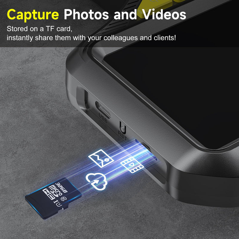 Dual Lens Endoscope Camera with Light, 5.0'' IPS Screen Inspection Camera, 1080P HD Handheld Borescope with 8 LED Lights, 7.9mm IP67 Waterproof Lens with 16.5ft Semi-Rigid Cable