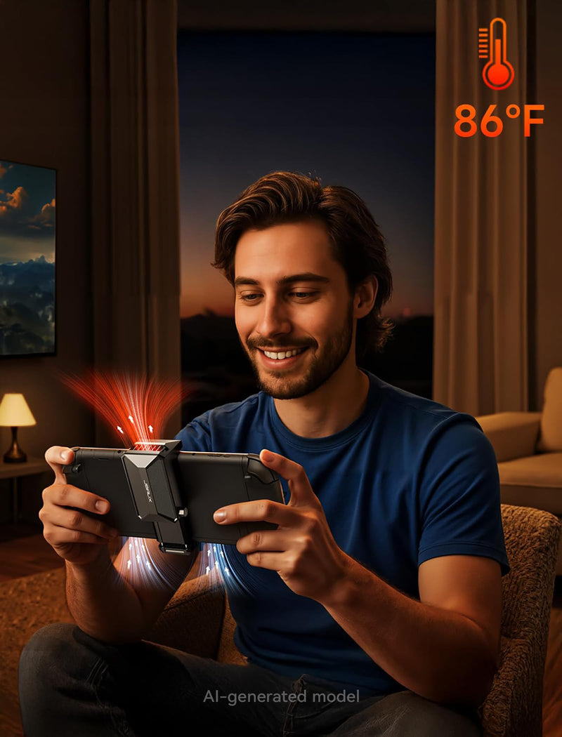 JSAUX Cooling Fan for Switch 2 (2025), Cool Down Accessories for Switch 2 | Switch 2 Fan (Stepless Adjustable Fan Speed) Cools to Enhance Performance & Extend Console Battery Life - Black (GP0201A)